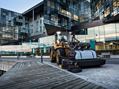 volvo attachment wheel loader pick up sweeper